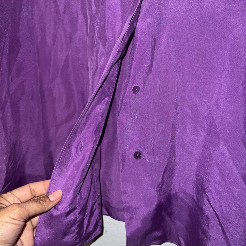 Massimo Dutti purple silk blouse - Picture 3 of 5